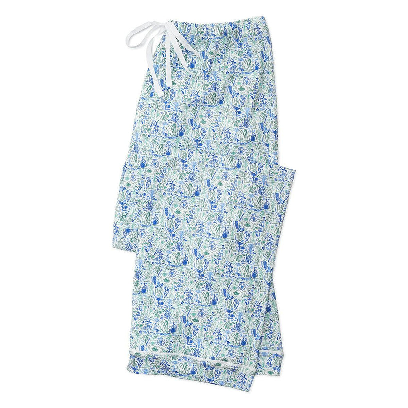 Birth Flowers Women's Button Front Long Pajama Set
