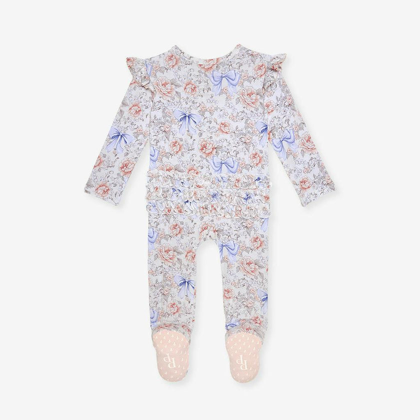 Agatha Picot Footie Ruffled Zippered One Piece