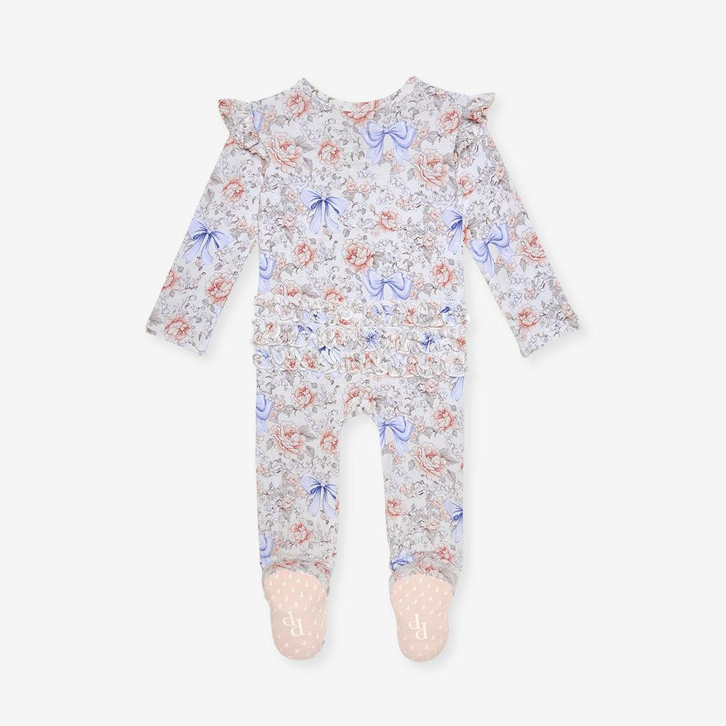 Agatha Picot Footie Ruffled Zippered One Piece