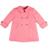 Double Breasted Margaret Floral Lined Rain Coat in Raspberry (18mths-12yrs)