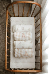 Teddy Bear Patch QUILTED 6 Layer Gauze Blanket
