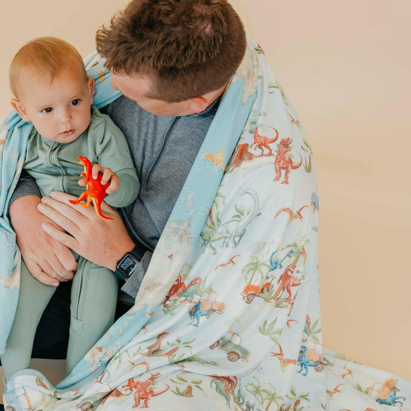 Three-Layer Jumbo Quilt - Dino Explorer