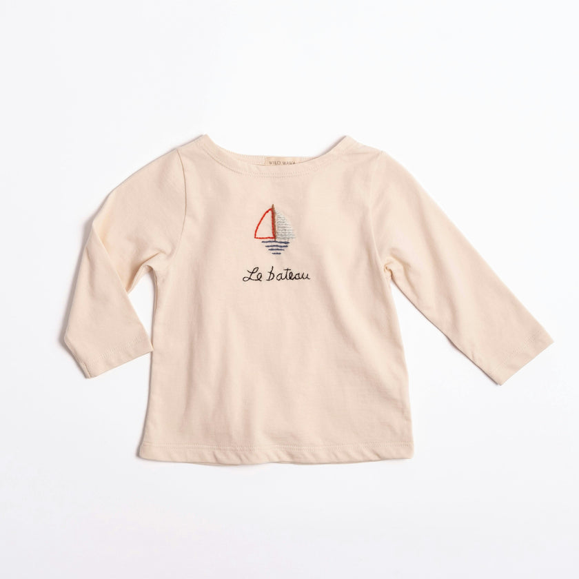 Embroidered Top in Le Bateau