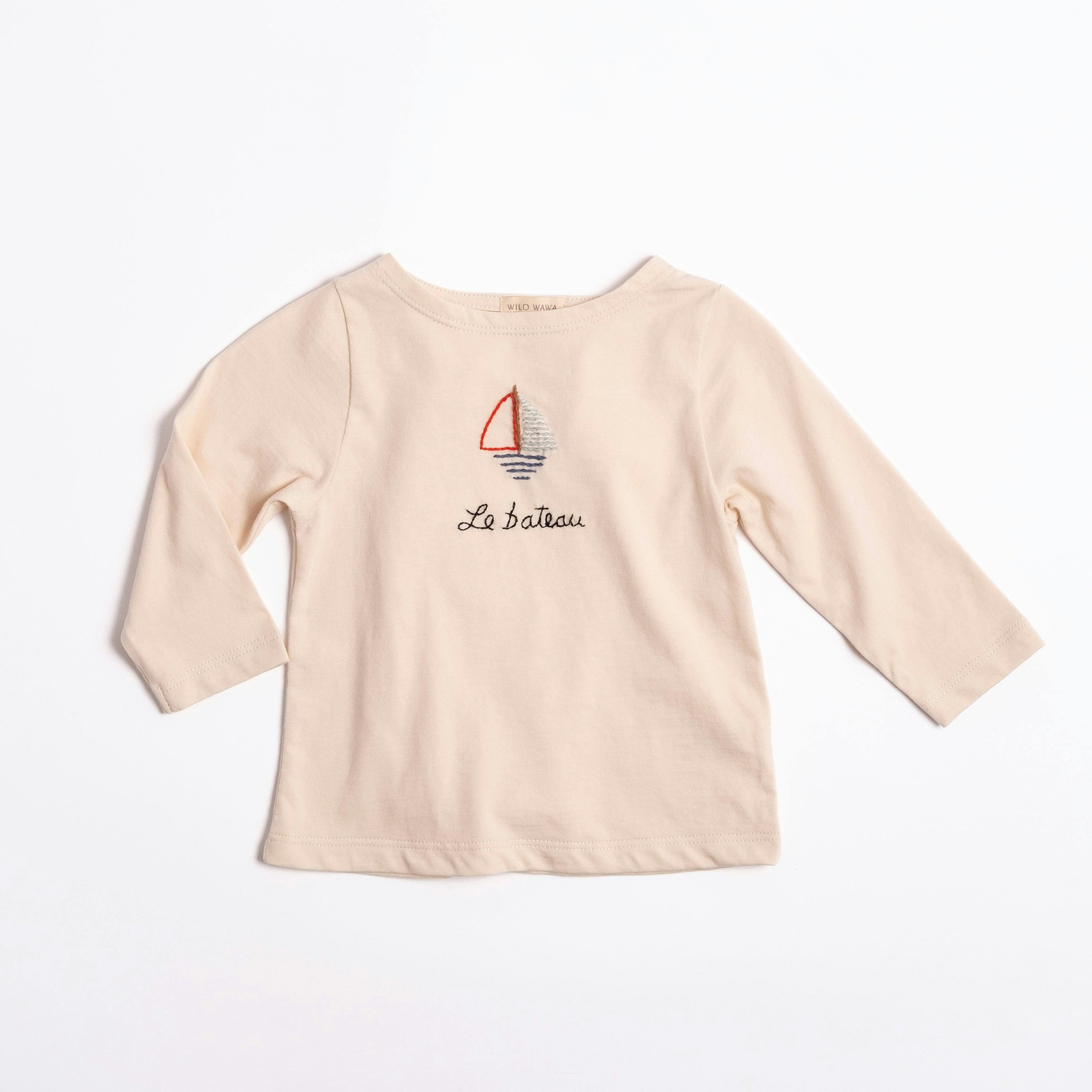 Embroidered Top in Le Bateau