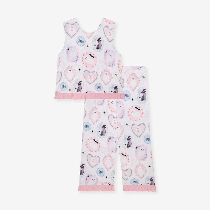 Posh Spooks Ruffled Bow Back Tank Pant Set