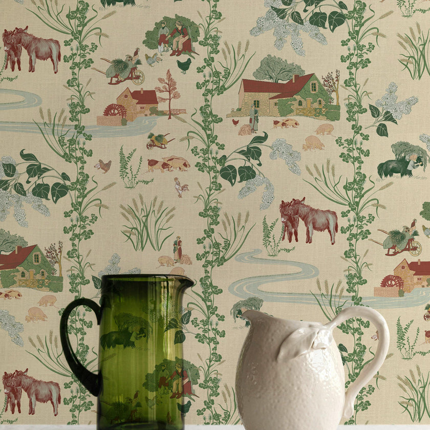 Papier peint Toile de Campagne coloris Brique