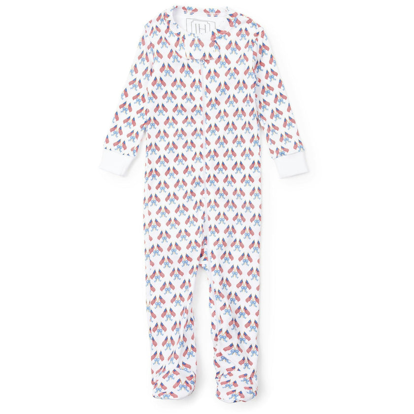 Parker Girls' Zipper Pajama - Stars, Stripes and Bows
