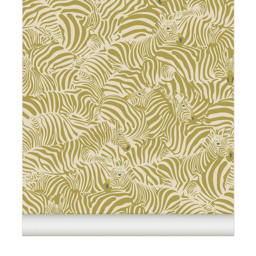 Papier peint Zebra coloris Argan