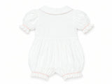 Camellia Smocked Romper | Heirloom Peach