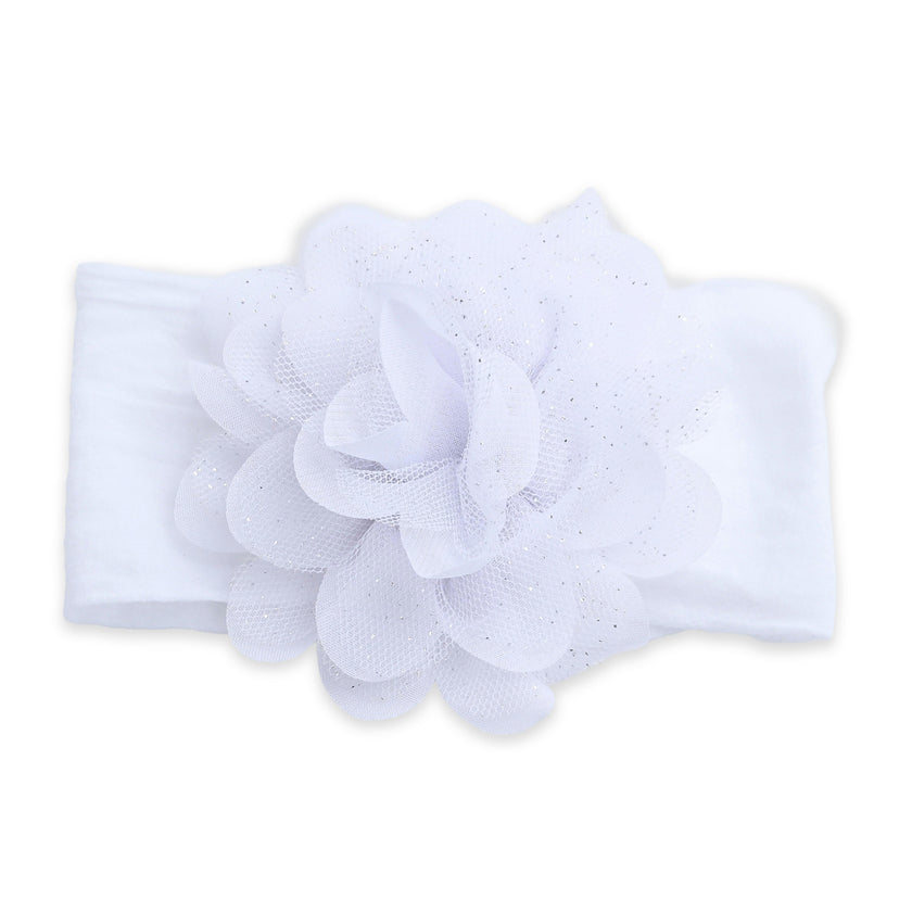 Multicolor Elastic Glitter Floral Headband Set