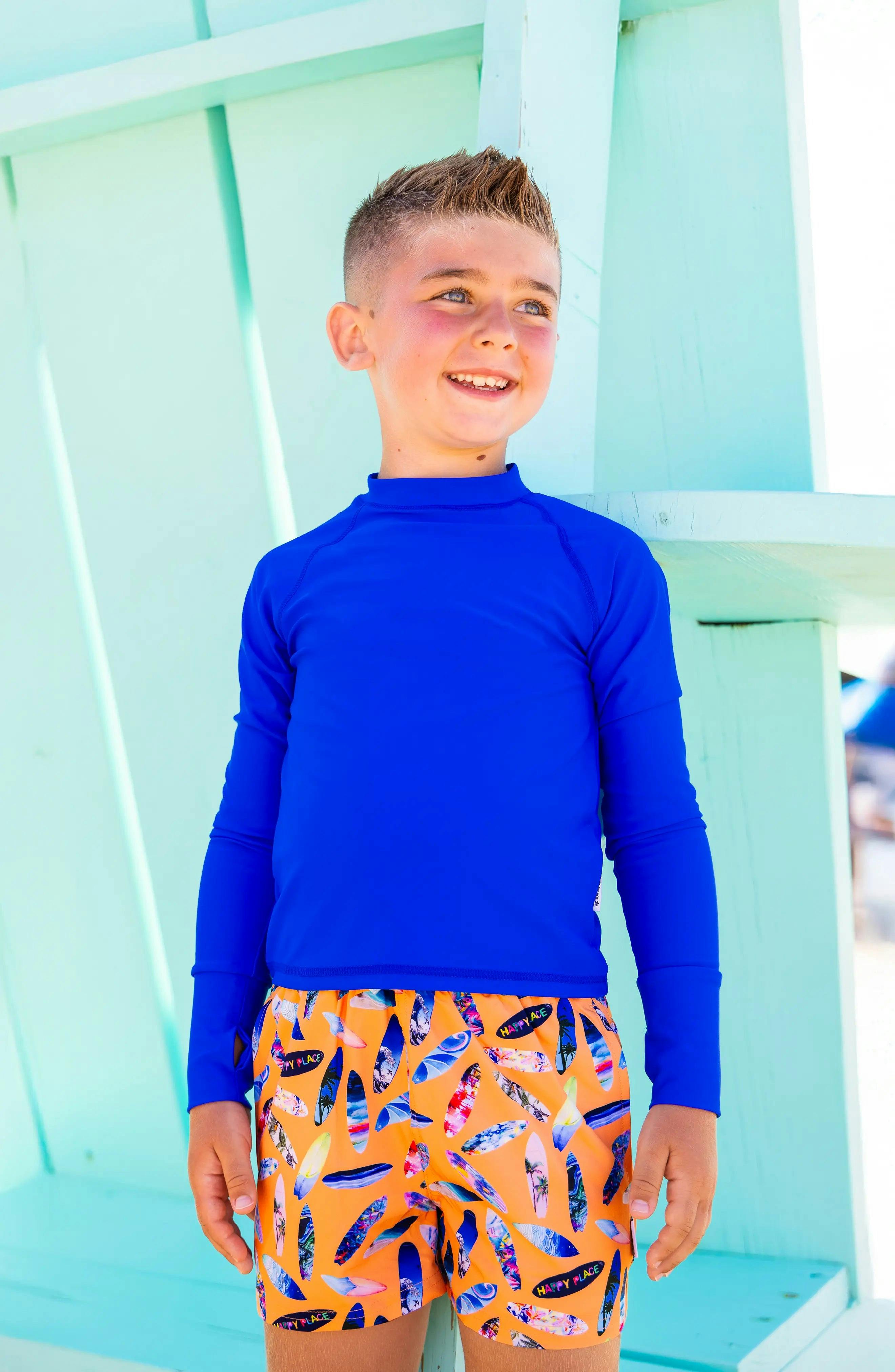 Dylan Boys Surfboard Print Board Shorts