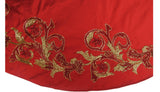 Imperial Design Hand Beaded Red Christmas Tree Skirt Red 60"
