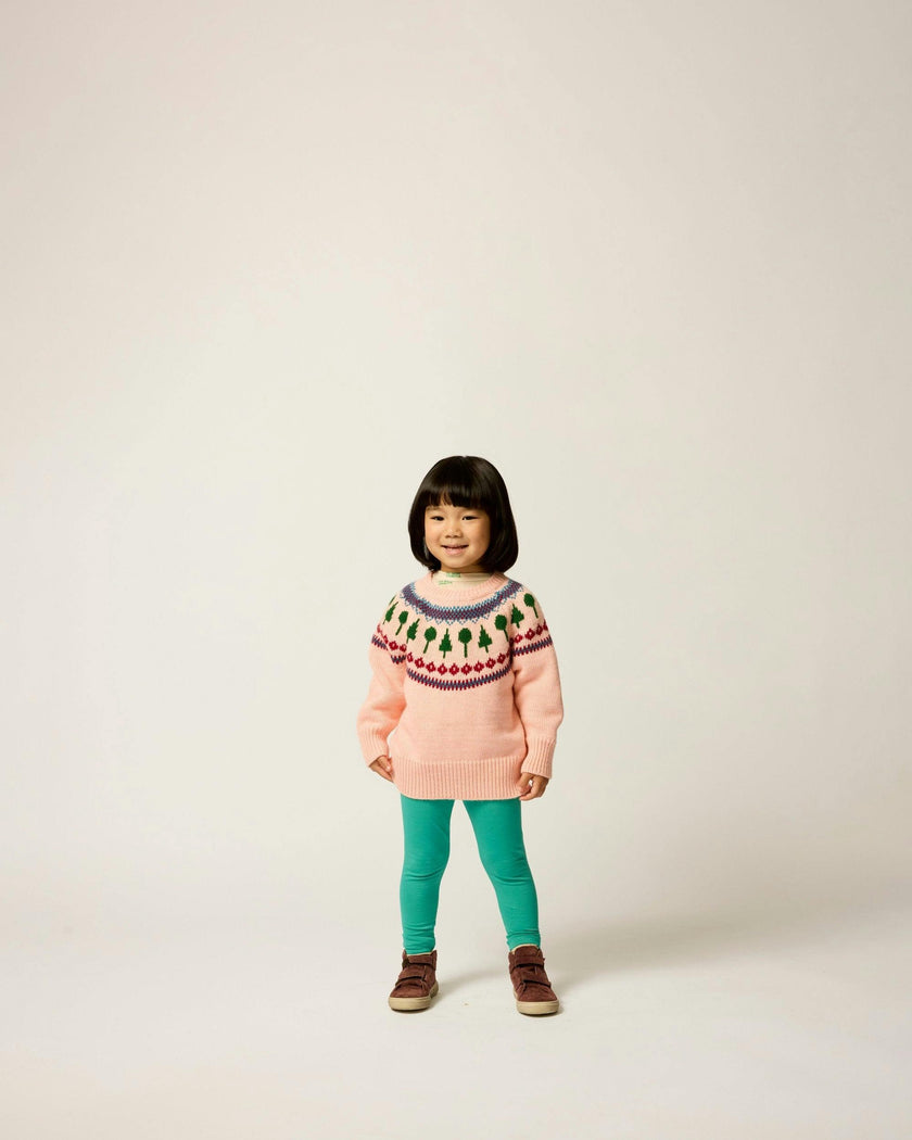 Recess Fair Isle Sweater in Pink Lemonade