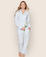 Women's Pima Pajama Set in Periwinkle Stripe