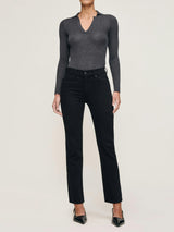Mara Straight Mid Rise Instasculpt Ankle Jeans  Black