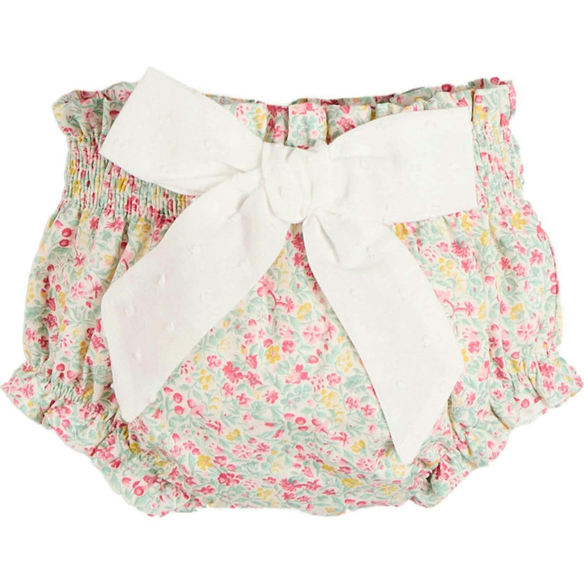 Adelaide Floral Bow Detail Bloomers in Pink (1mth-2yrs)