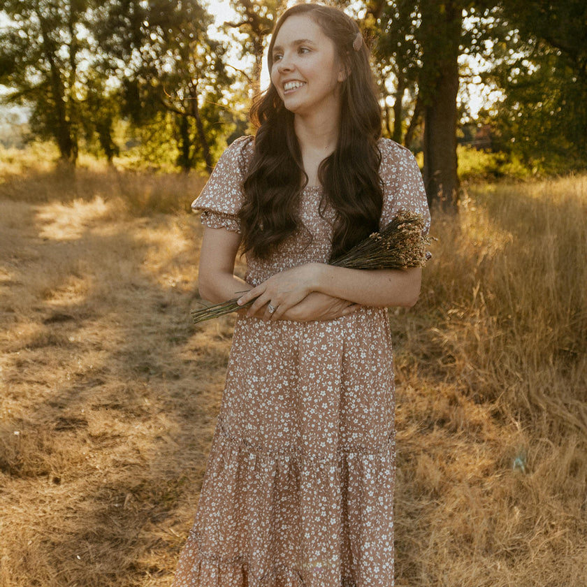 Organic Smocked Tiered Dress