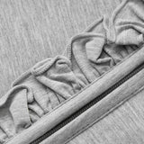 Grey Melange Luxe Solid Ruffle Footed Romper