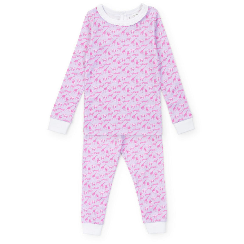 Ava Girls' Pajama Pant Set - Pink Savanna Safari
