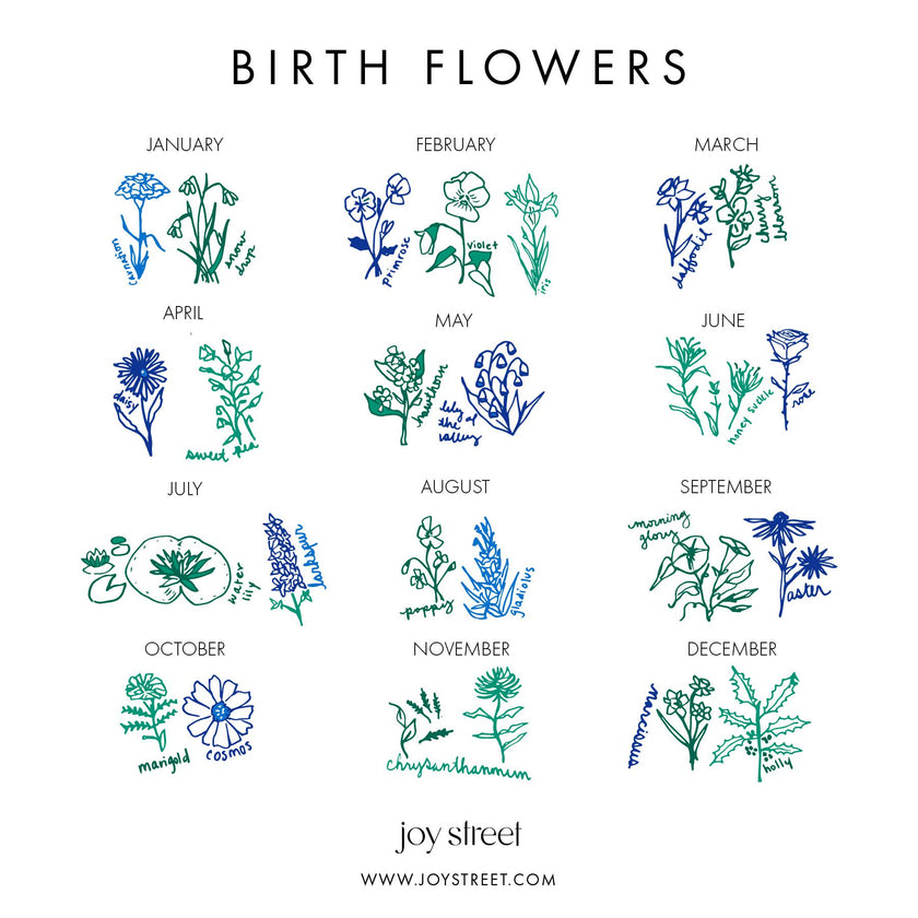 Birth Flowers Two Piece Kids Pajamas