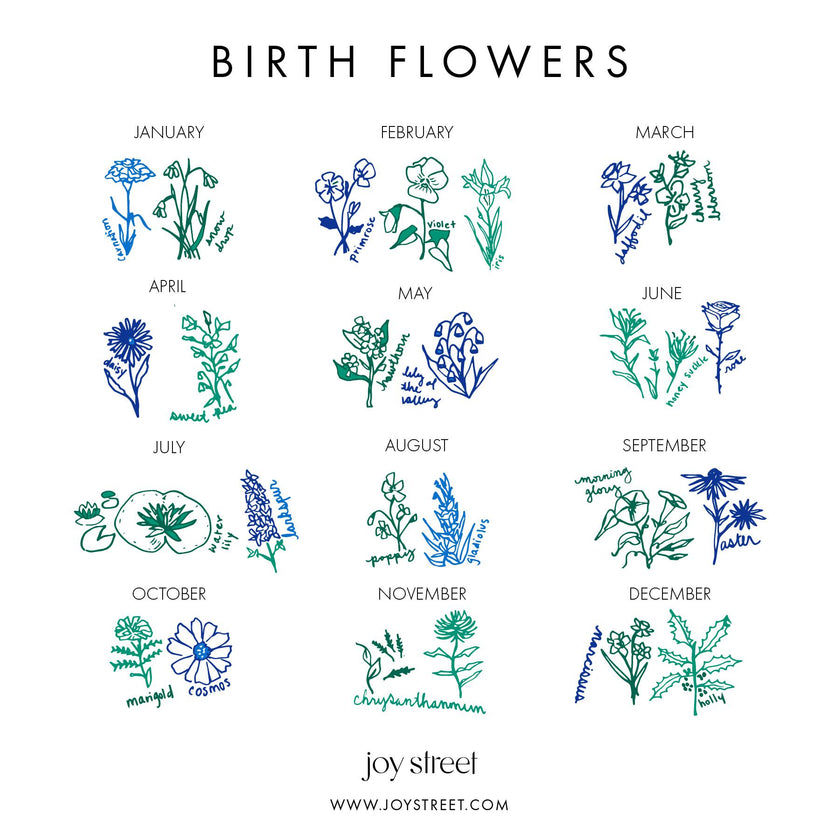 Birth Flowers Women’s Button Front Polo Short Pajama Set