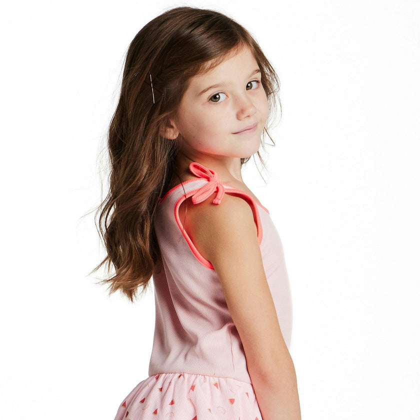 Girls Bubble Dress | Watermelon Rainbow Print