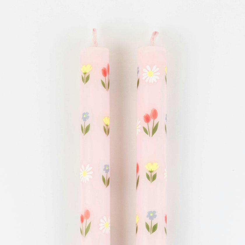 Floral Pattern Table Candles