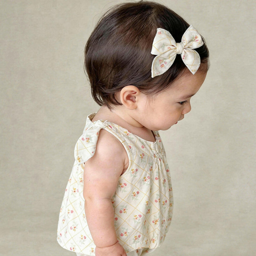 Organic Hair Bow Clip - Spring Weave