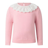 Pink Cashmere Set with Broderie Collar