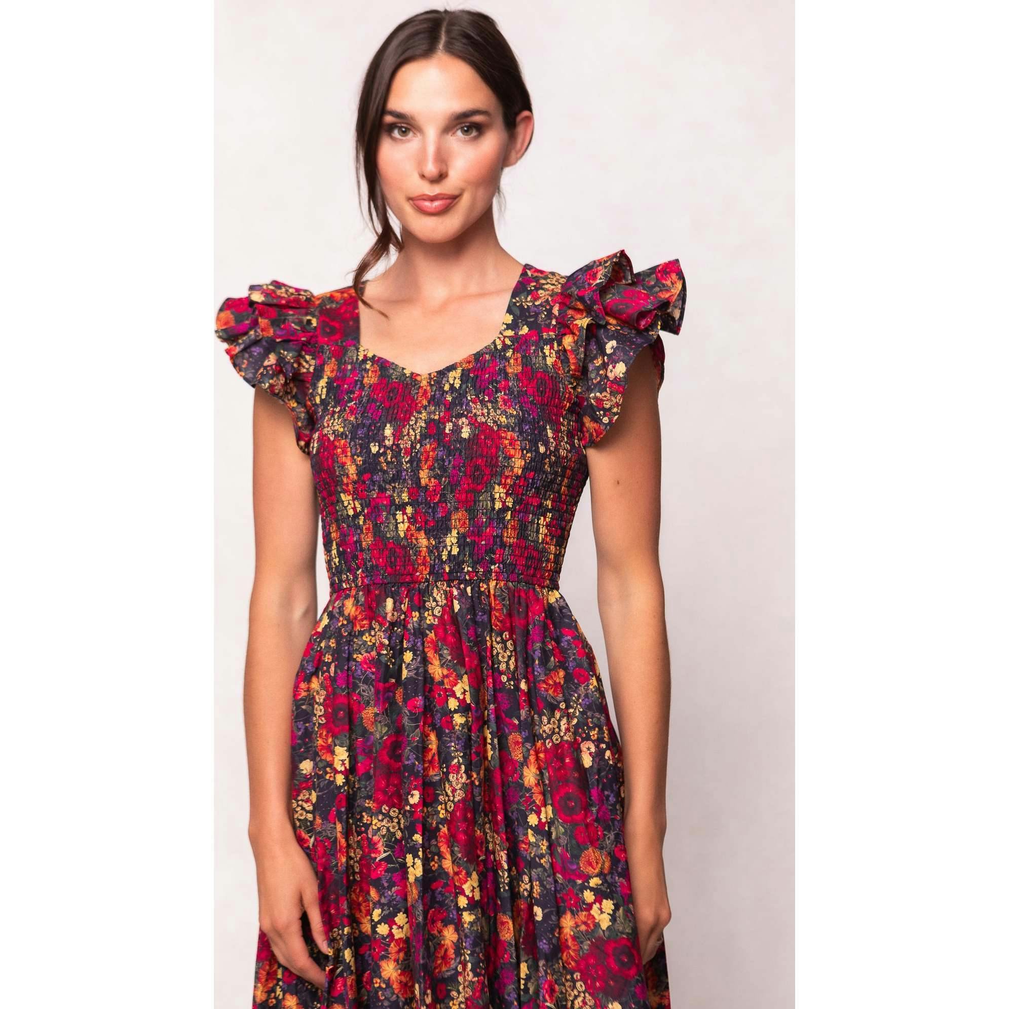 Hattie Dress in Night Garden