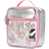Silver Sequin Bows Lunch Tote