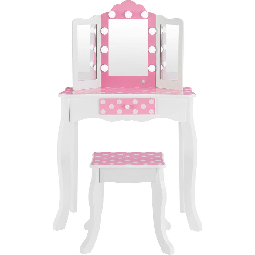 Fantasy Fields Gisele Polka Dot Kids Vanity Table & Stool