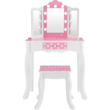 Fantasy Fields Gisele Polka Dot Kids Vanity Table & Stool