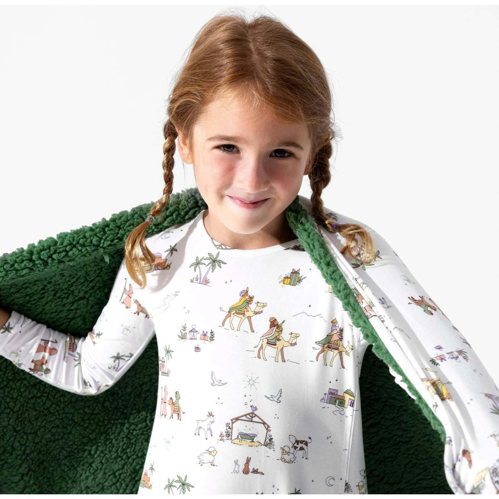 Yuletide Bamboo Girls' Long Sleeve Dress