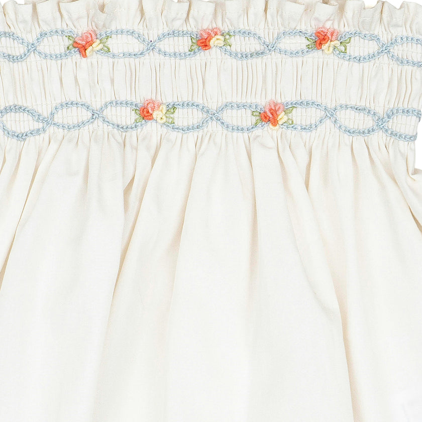 Embroidered Flutter Set in Ivory