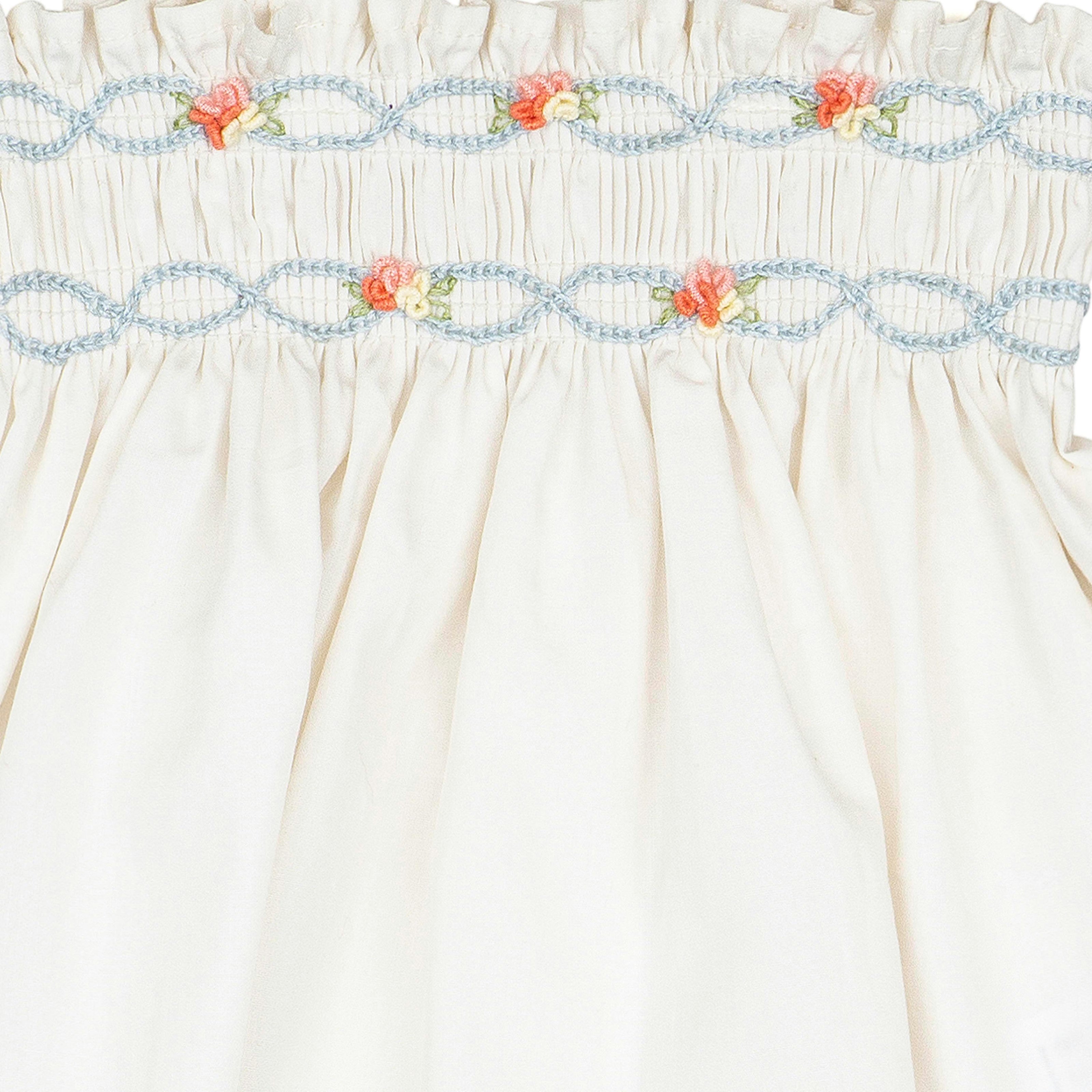 Embroidered Flutter Set in Ivory