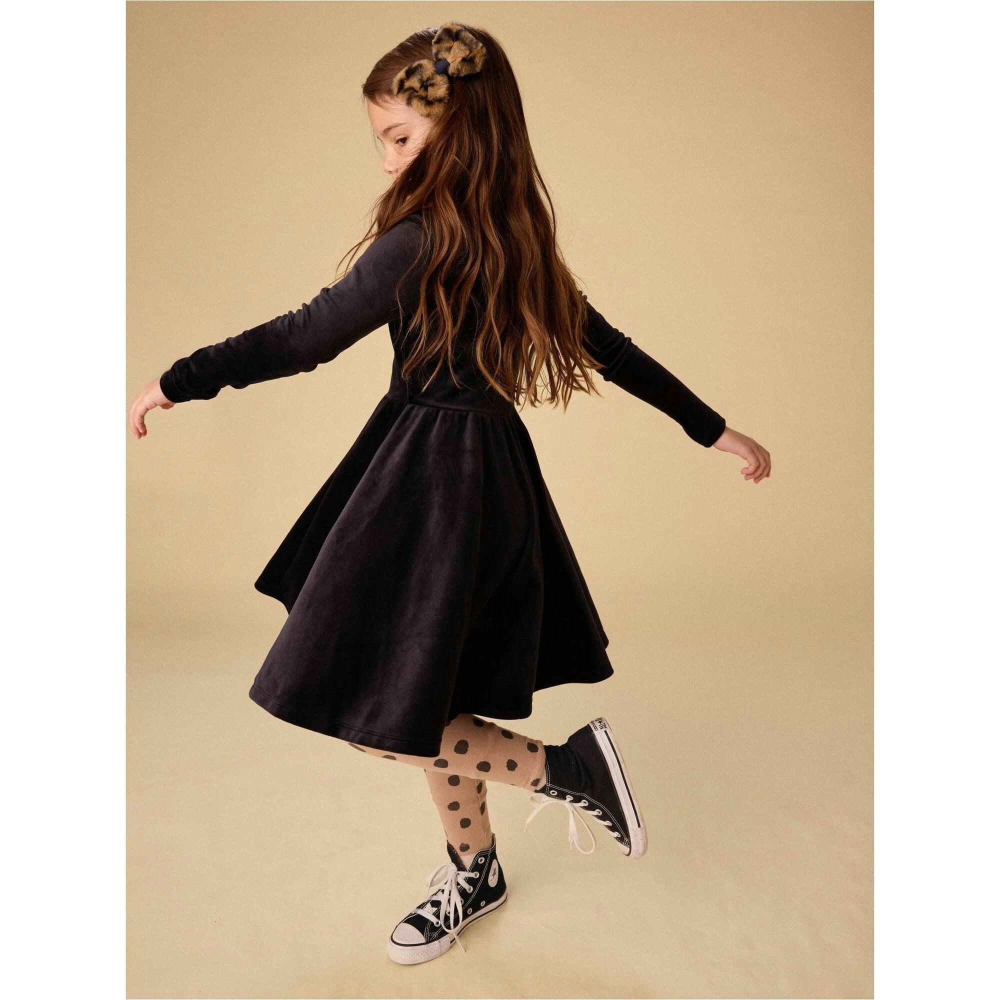 Velour Ballet Dress, Black