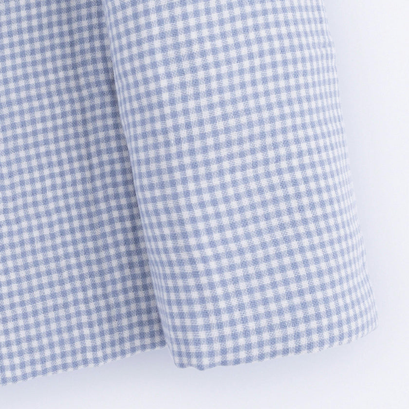 Micro Gingham Blue Blizzard - Swaddle Blanket