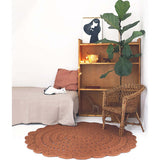 Alma Hand-Crocheted Scalloped Round Rug