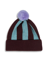 children's merino beanie - burgundy frost