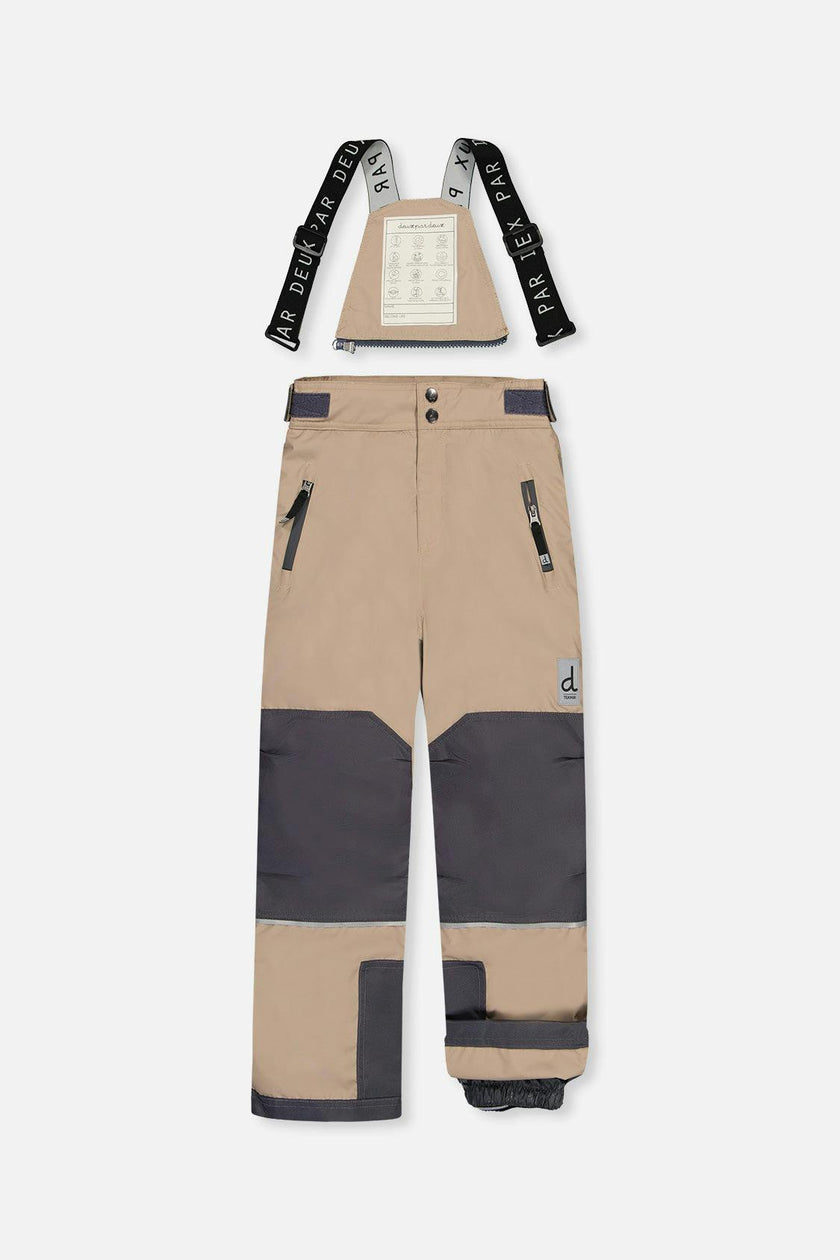 Two Piece Teknik Snowsuit Bright Orange Grey And Taupe
