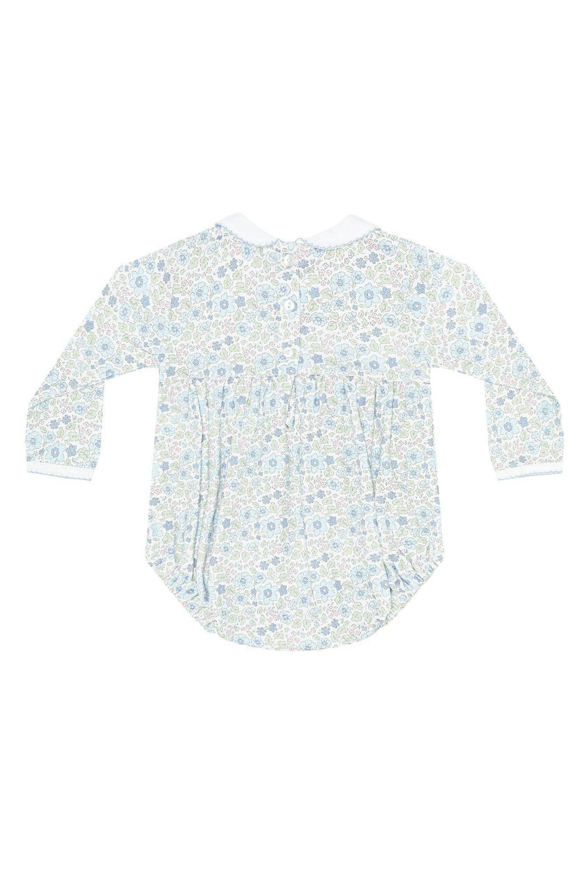 Blue Meadow Smocked Bubble LS