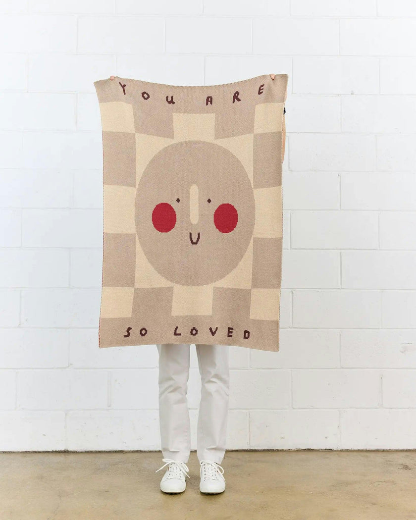You Are So Loved Knit Mini Blanket