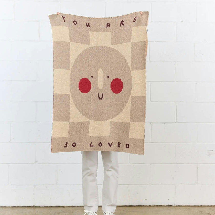 You Are So Loved Knit Mini Blanket