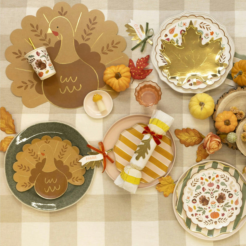 Folk Turkey Paper Placemats