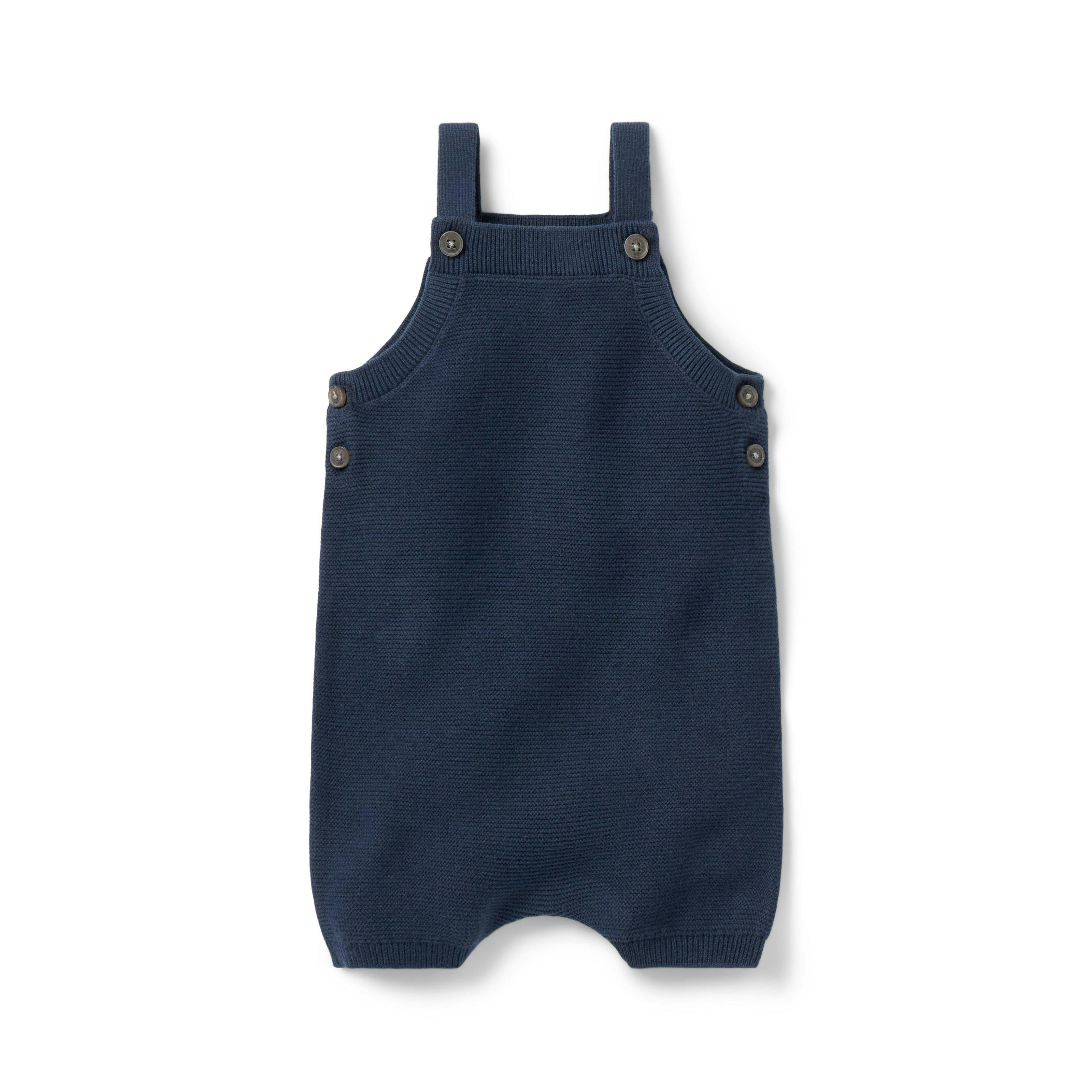 Baby Knit Overall, navy blue