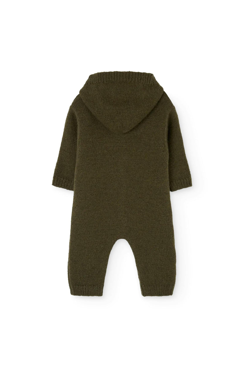 Dark Green Boar Jacket Jumpsuit for baby