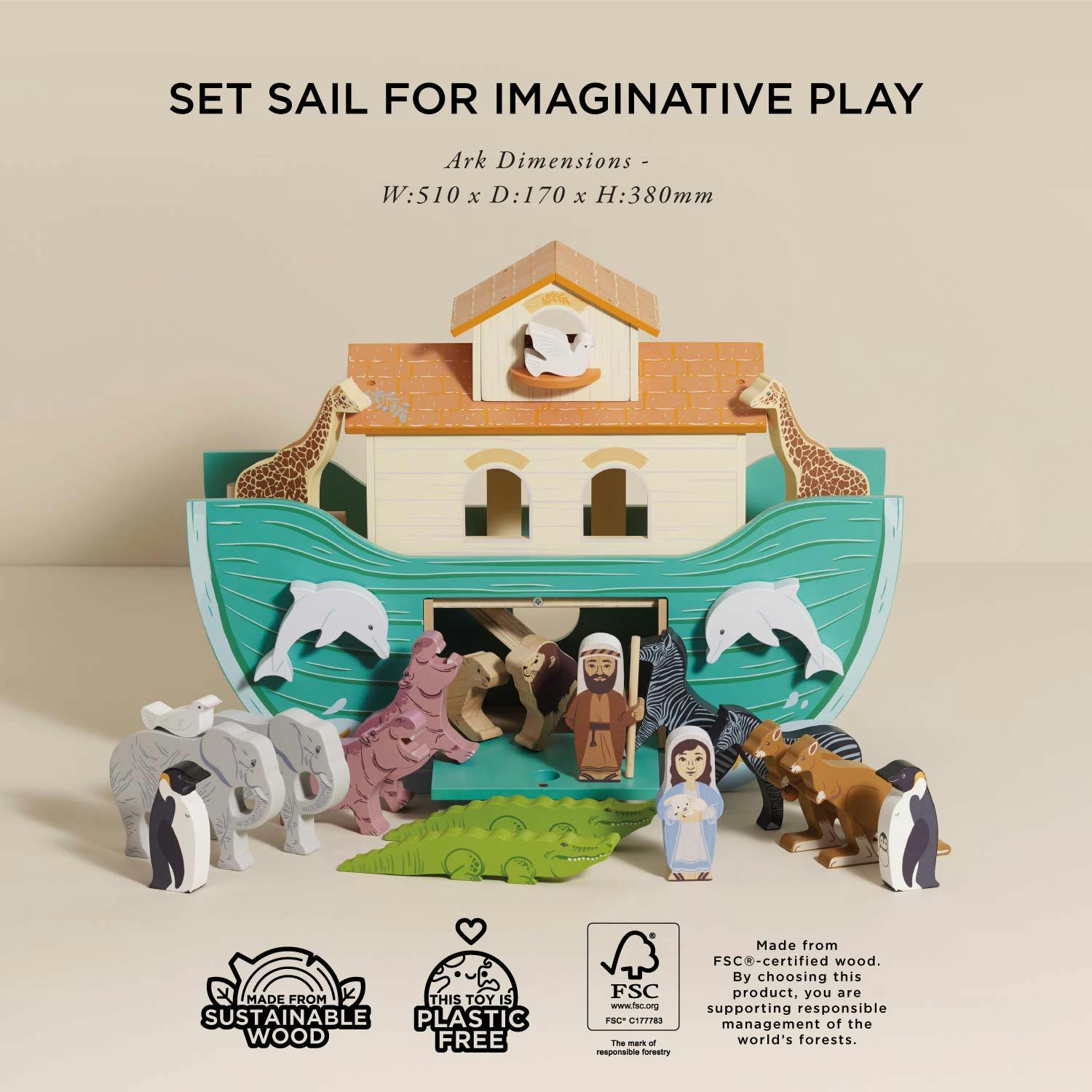 Noah's Great Wooden Ark & Animals