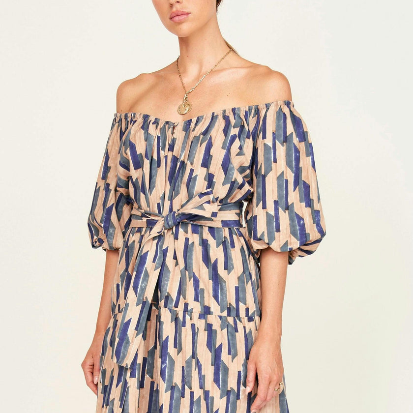 Capri Dress in Cerulean Rainfall