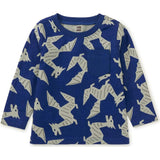 Long Sleeve Printed Pocket Tee, Blue
